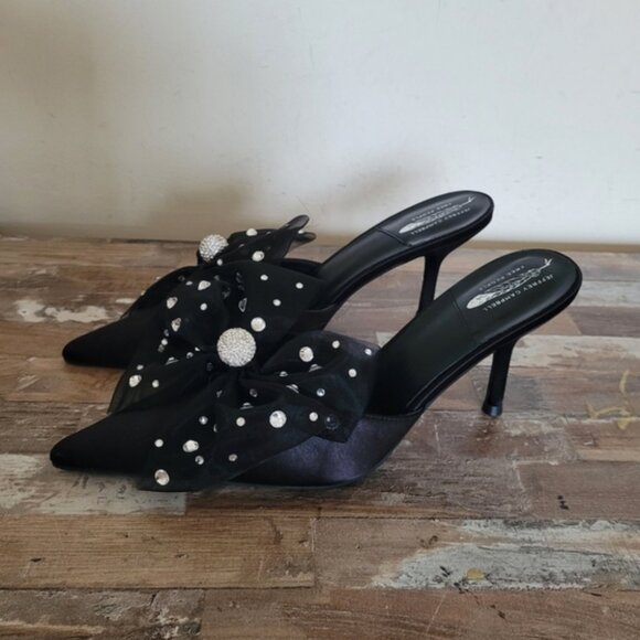 Free People Jeffrey Campbell NEW Rhinestone Bow Kitten Heels Black Shows size 9 - Picture 4 of 9